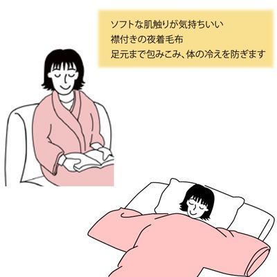 夜着毛布 衿付き 吸湿発熱夜着毛布 140×200cm MARWIL-DEMENAGEMENTS_CH