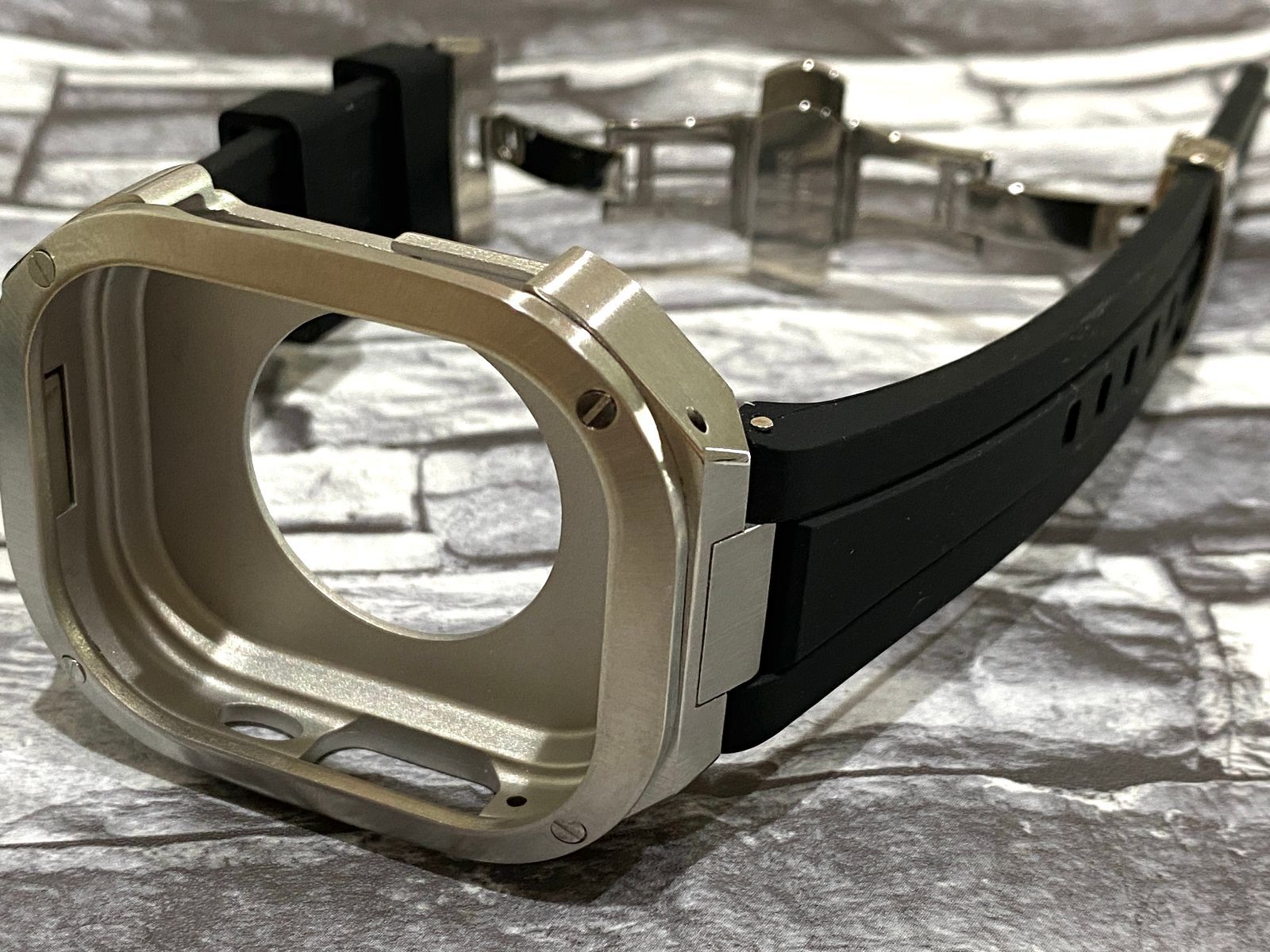 アップルウォッチバンド ラバーベルト カバー ステンレス Apple Watch ケース 49mm ウルトラ ultra スポーツ メンズ レディース11