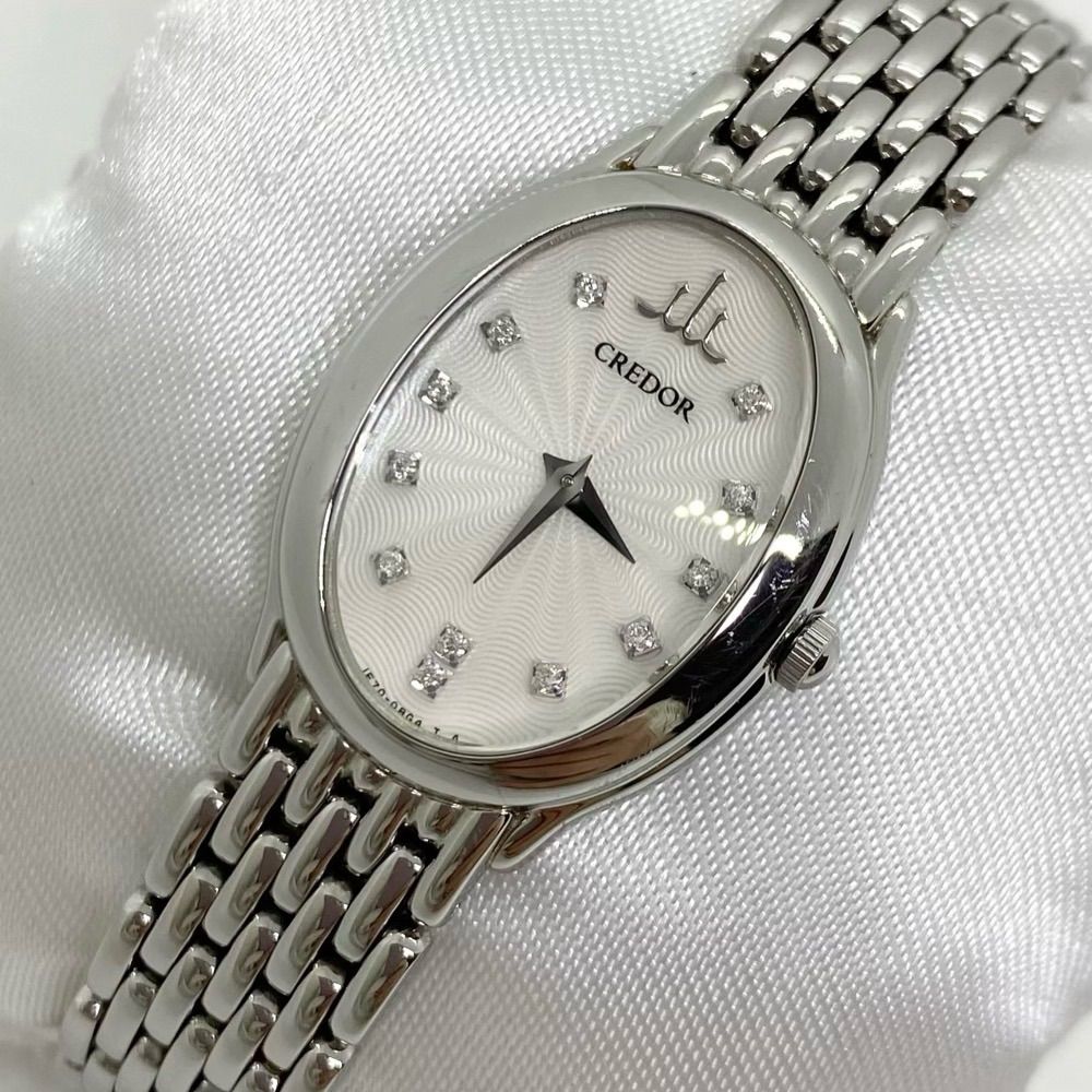 SEIKO セイコー クレドール シグノ クォーツ レディース 腕時計 ダイヤベゼル シェル文字盤 GSTE849 / 1E70-0CY0