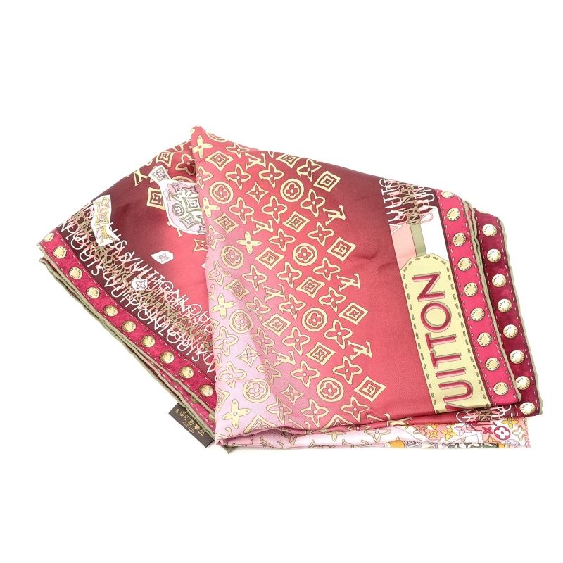 ルイヴィトン LOUIS VUITTON スカーフ シルク ピンク Louis Vuitton