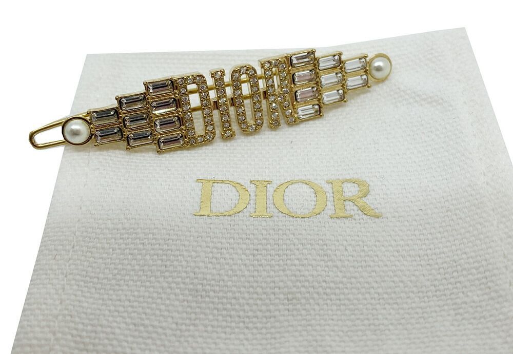 Dior ミスディオール ロゴヘアクリップ　ゴールド ギフトにも☆印象的な顔周りに Dior Miss Dior Idolヘアクリップ