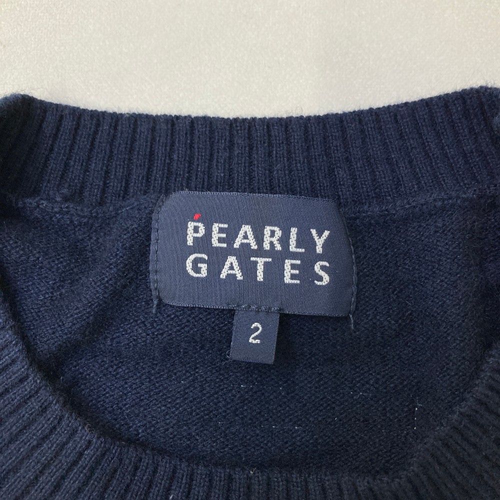 サイズ：2 PEARLY GATES パーリーゲイツ  ニット セーター  ネイビー系 [240101441858] ゴルフウェア レディース ストスト サイズ：2 PEARLY GATES パーリーゲイツ ニット セーター