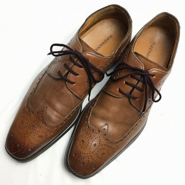 美品！試着交換OK！MAGNANNI　マグナーニ　ウイングチップ　ビジネスシューズ〈ブラウン/茶/BROWN〉size7.5D　Vintage/　/メンズ//men's 菅NO.WZF-114 美品！試着交換OK！MAGNANNI マグナーニ ウイングチップ ビジネス