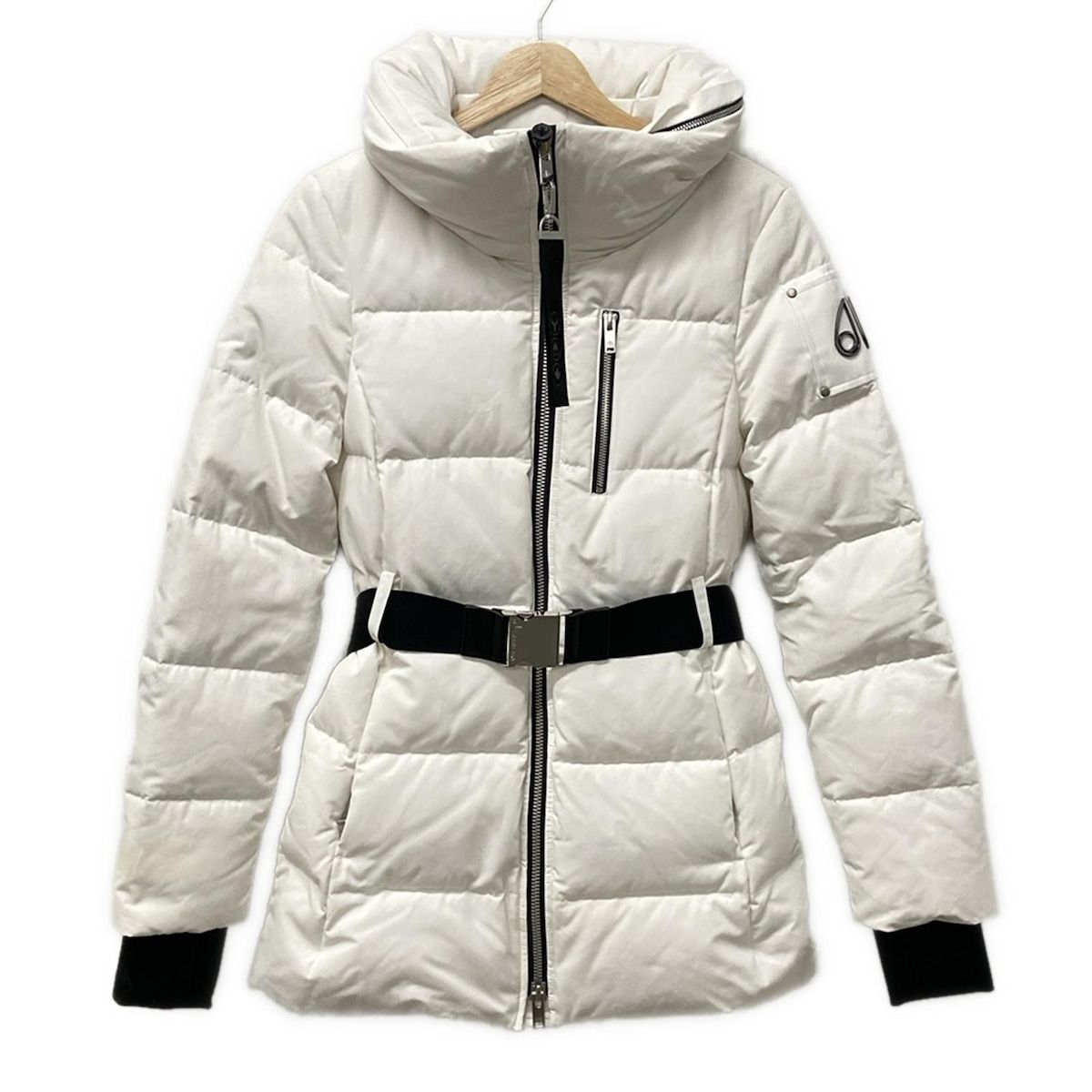 MOOSE KNUCKLES ムースナックルズ ダウンコート サイズS|P S レディース - 白×黒 長袖|ジップアップ|冬