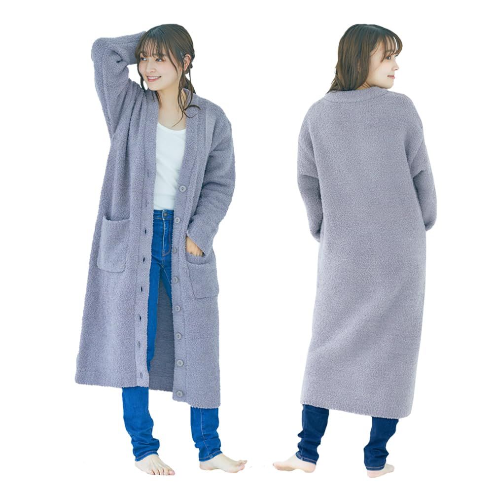 【人気商品】カーディガン 着丈106cm 冷え対策 ロング 静電気防止 ナイトガウン 部屋着 着る毛布 ルームウェア ロング丈 フルーフィー 男女兼用 レディース メンズ [FLUFFY] ブランケット 毛布