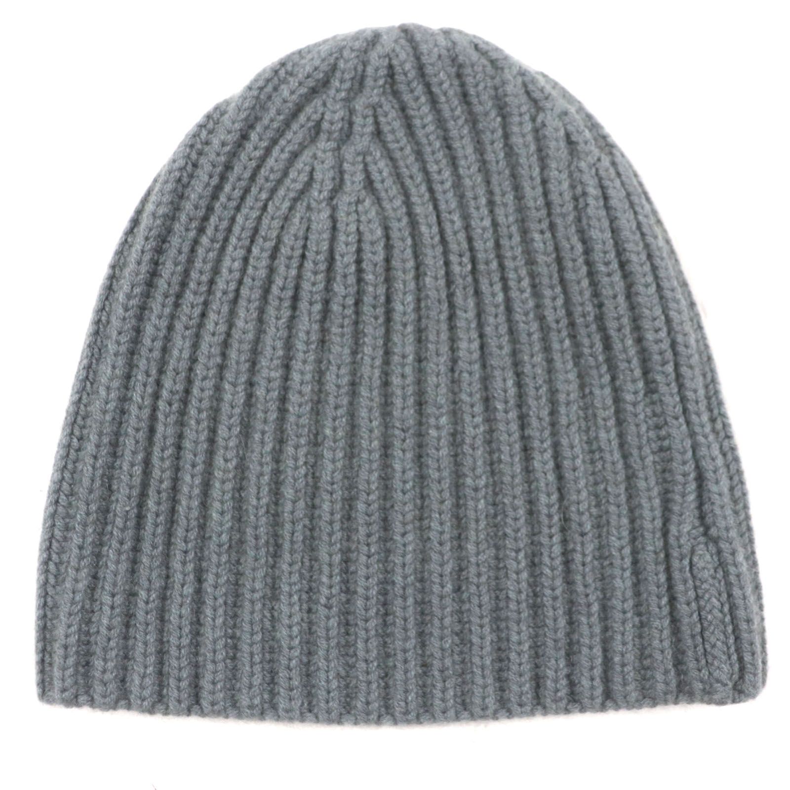 ロロピアーナ カシミヤ100% ケーブル グレー ニット帽 ロロピアーナ