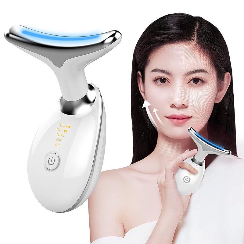 美顔器 リフトアップ ネックケア 3つモード 1台多役 超音波振動 美顔ローラー 3色LED 光エステ 温熱ケア 多機能 USB充電 持ち運び便利 自宅用 母の日 記念日 誕生日プレゼント 男女兼用 日本語