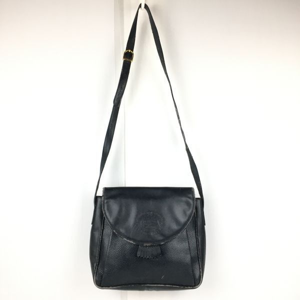 90s/Vintage☆BURBERRYS/バーバリー☆レザー ショルダーバッグ ダークネイビー/紺 内側チェック柄 訳特価 LEATHER BAG  管NO.YB5-74 #-19t - メルカリ