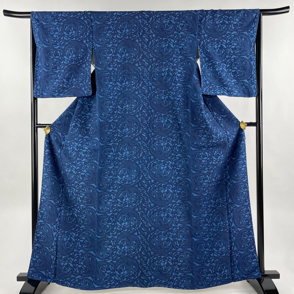 紬 身丈163cm 裄丈63cm S 袷 挿さ 開き名古屋帯セット 黄土色 正絹 