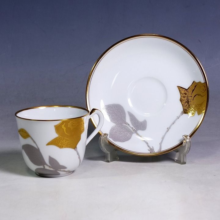 大倉陶園 染付金彩 コーヒーカップ＆ソーサー 2種2客 V R7186