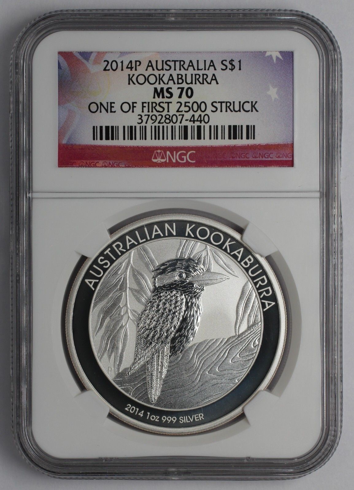 2014P Atralia Silver $1 Kookaburra of First 2500 Struck NGC MS 70