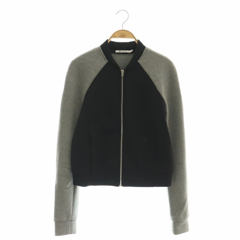 ティーバイアレキサンダーワン T by Alexanderwang ラグランスウェットブルゾン ジャケット S ブラック グレー |ES OS SH