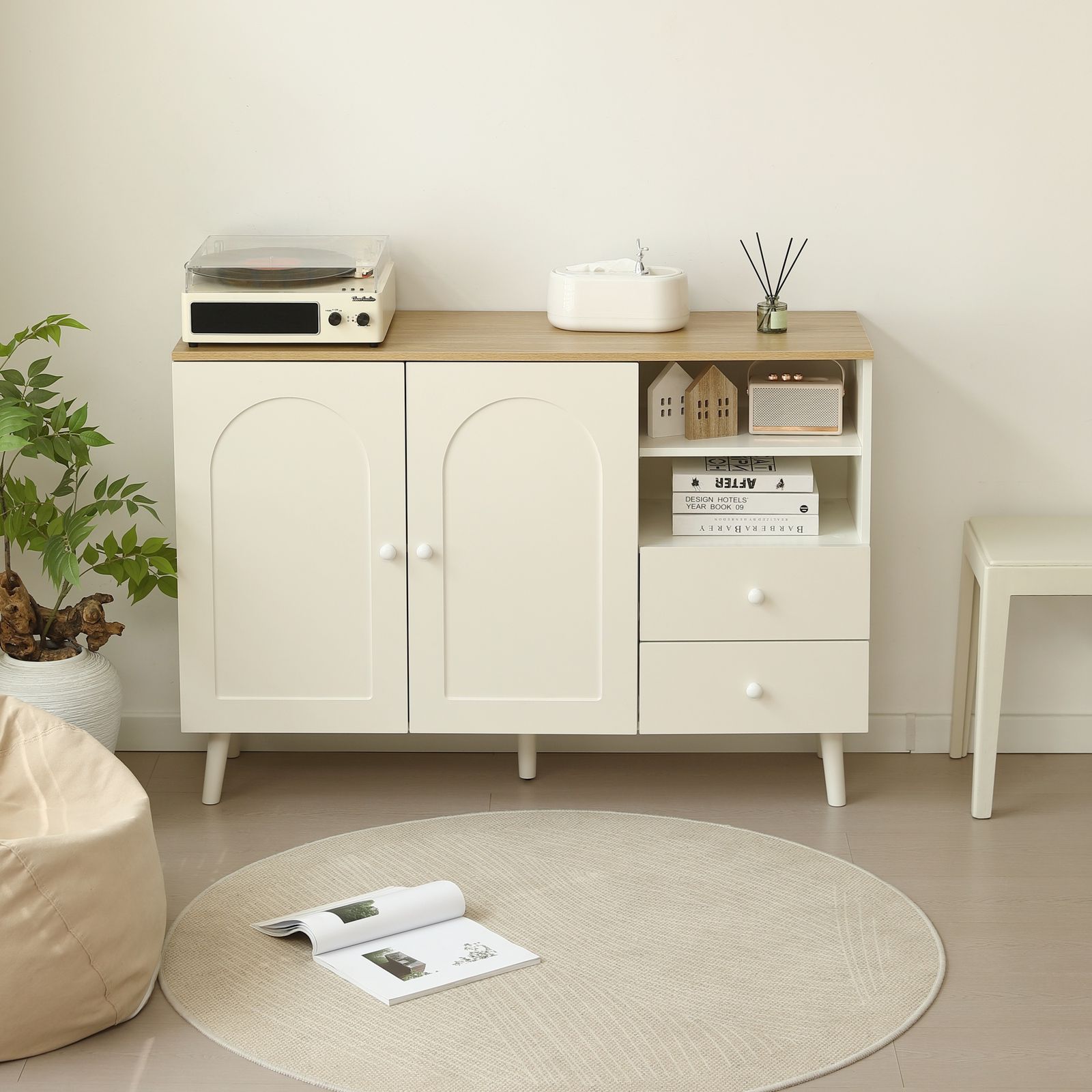 キャビネット サイドボード チェスト 収納棚 リビング収納 35cm×118cm コンパクトサイドボード 引き出し リビングボード 洋服 タンス 収納 箪笥 おしゃれ キャビネット リビング 収納棚 北欧 おしゃれ たくさん収納 NEXPOTALLINN_EU