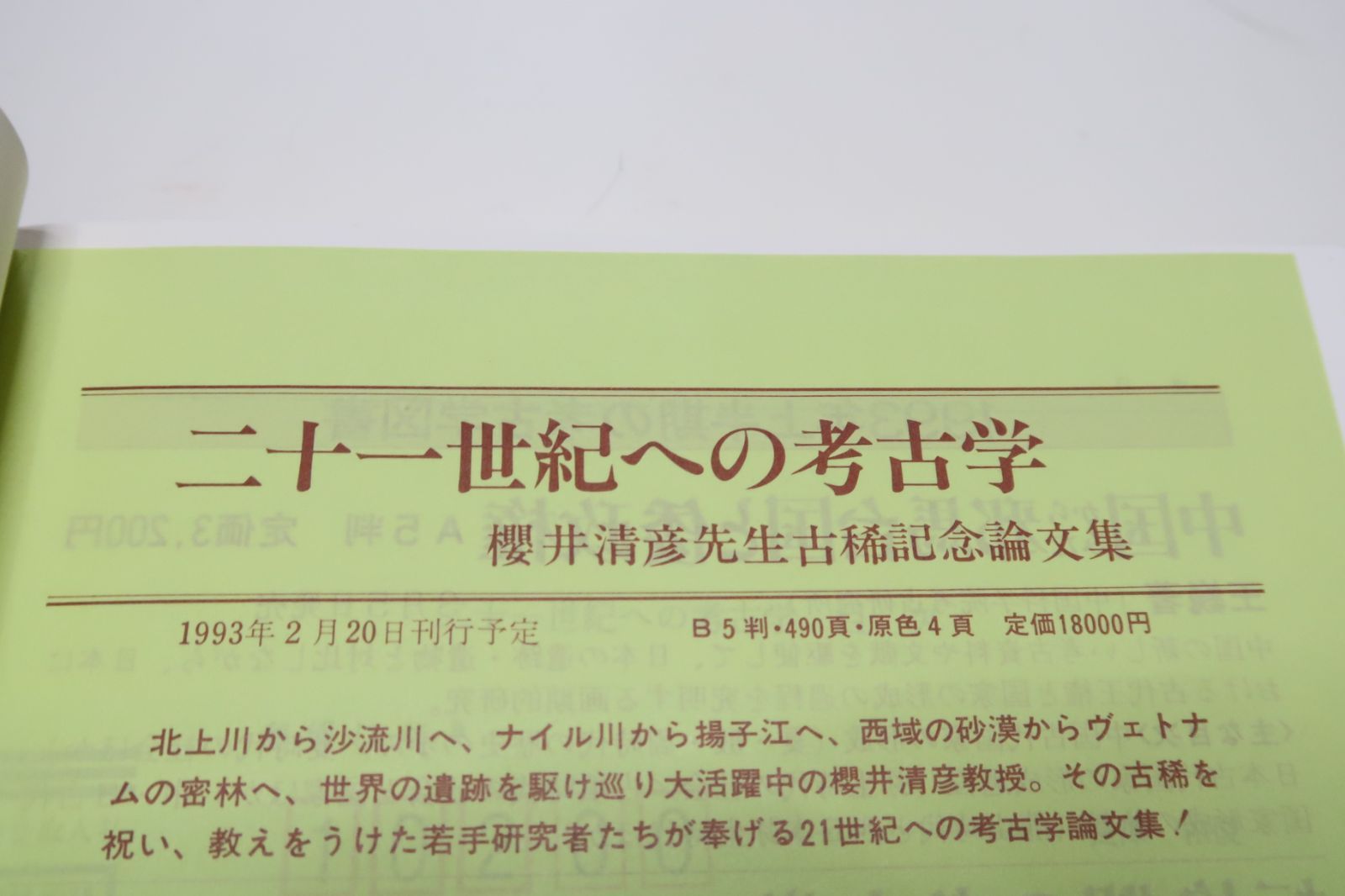 二十一世紀への考古学・櫻井清彦先生古稀記念論文集/定価18000円/日本
