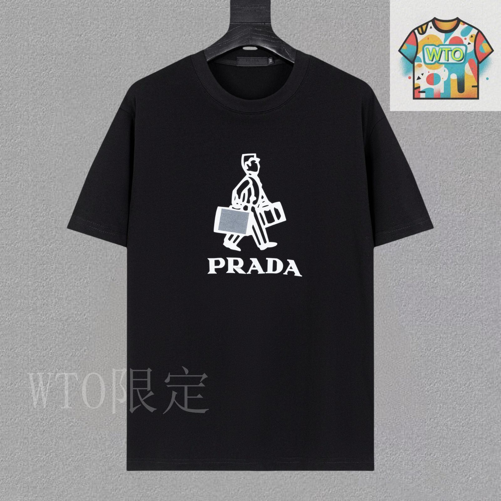25SS PRADA プラダ　コットンTシャツ カットソー　トップス 今日WTO】Prada プラダ 25ss プレミアムプリント T シャツ-ES54