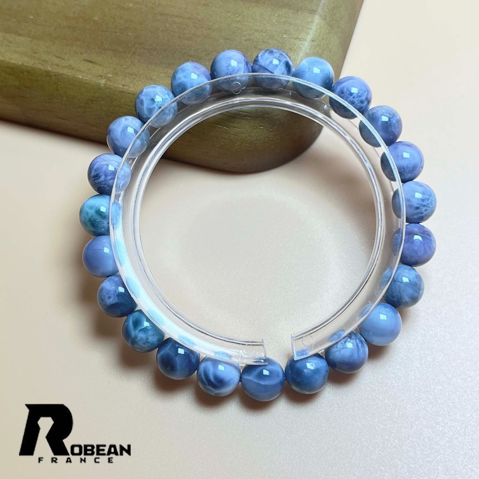 10 OFFクーポン 上級 EU製 定価19万円 ROBEAN ドミニカ共和国産のパープルラリマー ペクトライト パワーストーン ブレスレット 天然石 開運 金運 プレゼント1 8.5mm K1005109