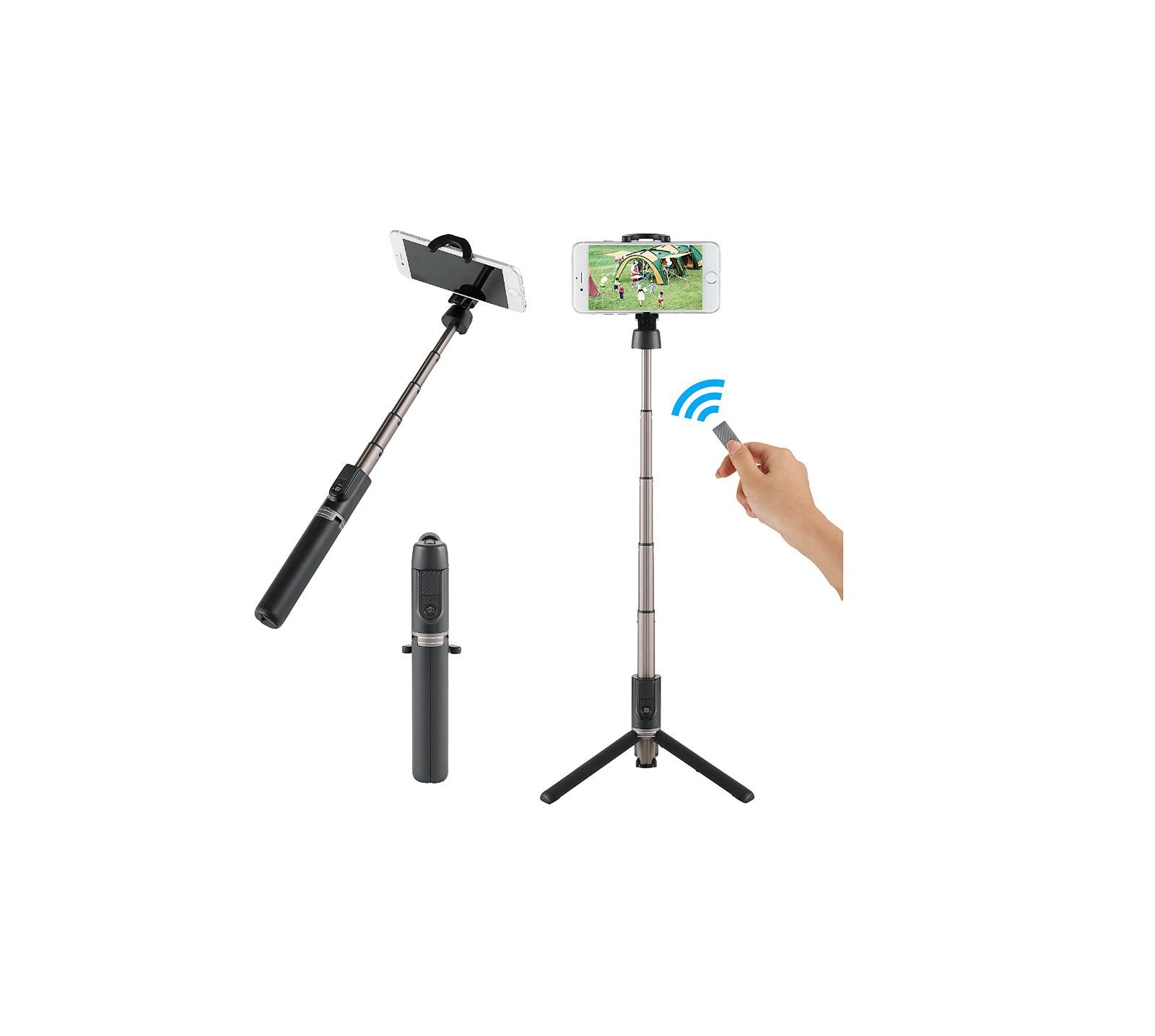 【在庫処分】ベルボン Velbon スマホ三脚 自撮り棒 Coleman(コールマン) セルフィースタンド ブラック OTH-AB402BK ワイヤレスリモコン付属 iPhone15 Android u0026 iPhone 対応 302632 セルカ棒 ミニ テーブ