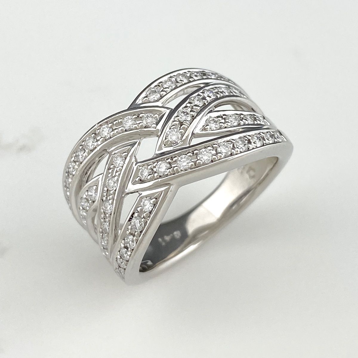 メレダイヤ デザインリング プラチナ 指輪 リング 11号 Pt900