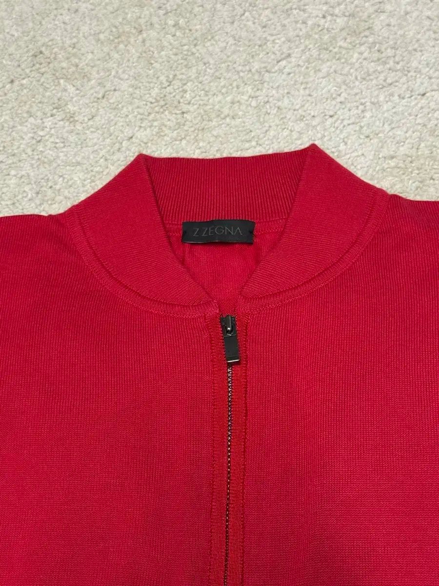 ZEGNA ゼニア Z Zegna レッド ニット セーター ジップアップ カーディガン M 100