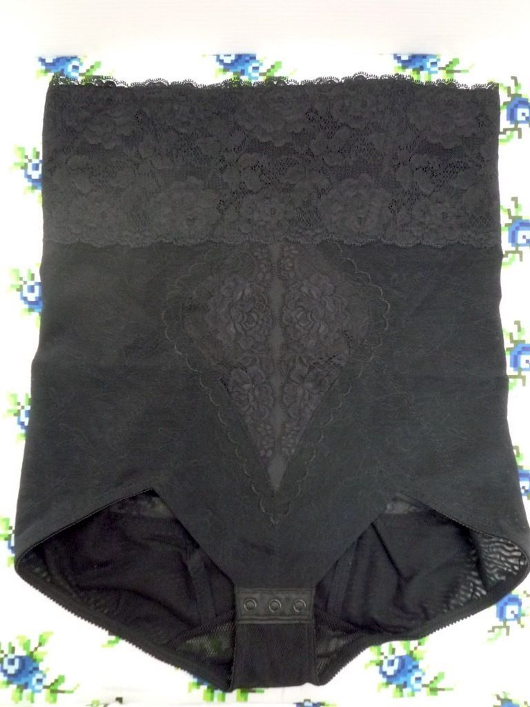 参考41800円 最 補正下着 シャンデール シャルム ハイウエストガードル Size90 ブラック 豪華ストレッチレース ヒップUP _HK9