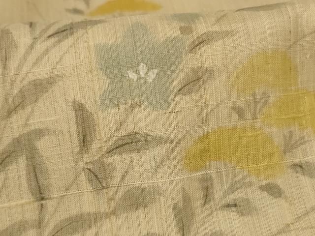 平和屋着物▽染織の名門 しょうざん 生紬 訪問着 単衣 手描き 草花文