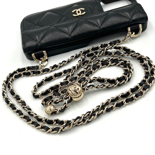 CHANEL - CHANEL シャネル ココマーク マトラッセ キャビアスキン iPhone □極美品□CHANEL シャネル ココマーク マトラッセ キャビア