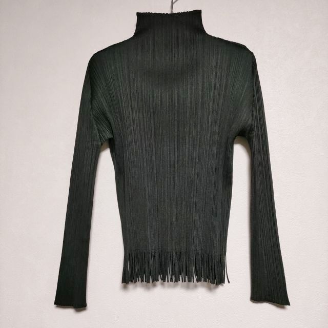 PLEATS PLEASE フリンジ付きトップス ３ イッセイミヤケ ISSEY MIYAKE PLEATS PLEASEフリンジ編みプリーツトップス