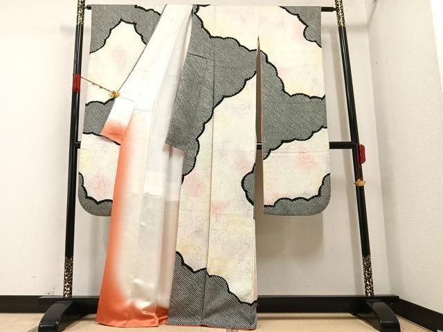 平和屋着物○豪華振袖 絞り 雲重ね花文 正絹 逸品 AAAZ1790ph
