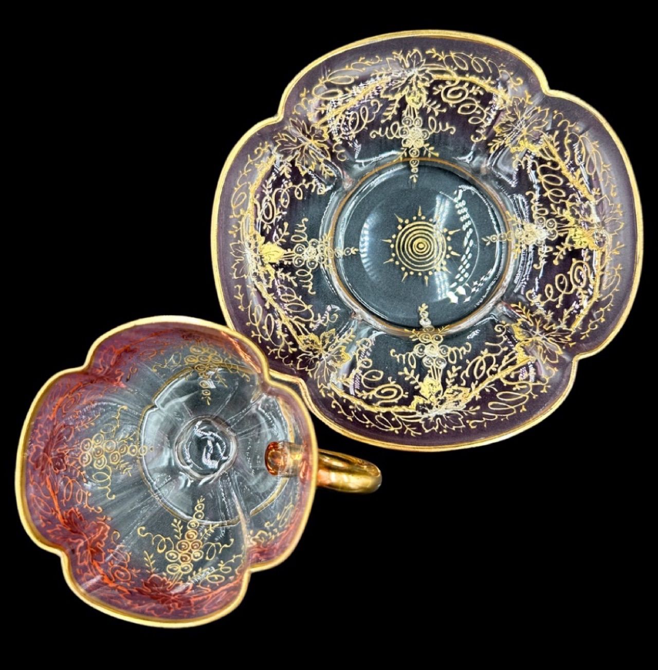 希少】moser（モーゼル）カップ＆ソーサー 1880年頃 豪華 金盛り