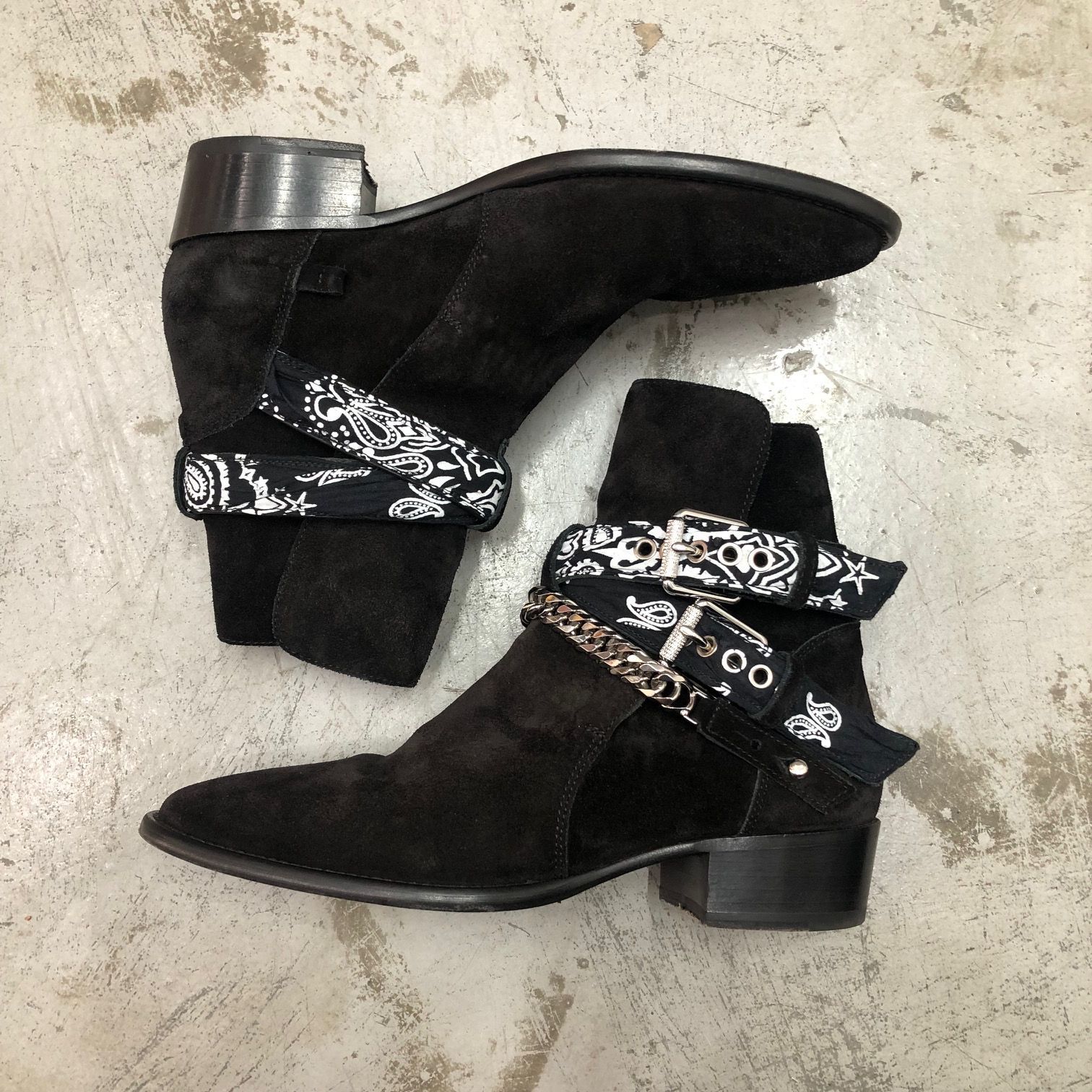 AMIRI Bandana Buckle Boot MFB005-001 バンダナ スエードボディ ブーツ アミリ 42 67673A1 - メルカリ