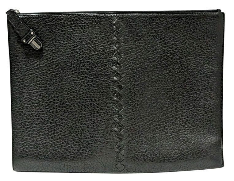 ボッテガヴェネタ ブリーフケース 221508 書類ケース マチナシ ビジネスバッグ A4サイズ  セカンドバッグ 編み込み レザー 型押し ブラッ ボッテガヴェネタ ブリーフケース 221508 書類ケース マチナシ