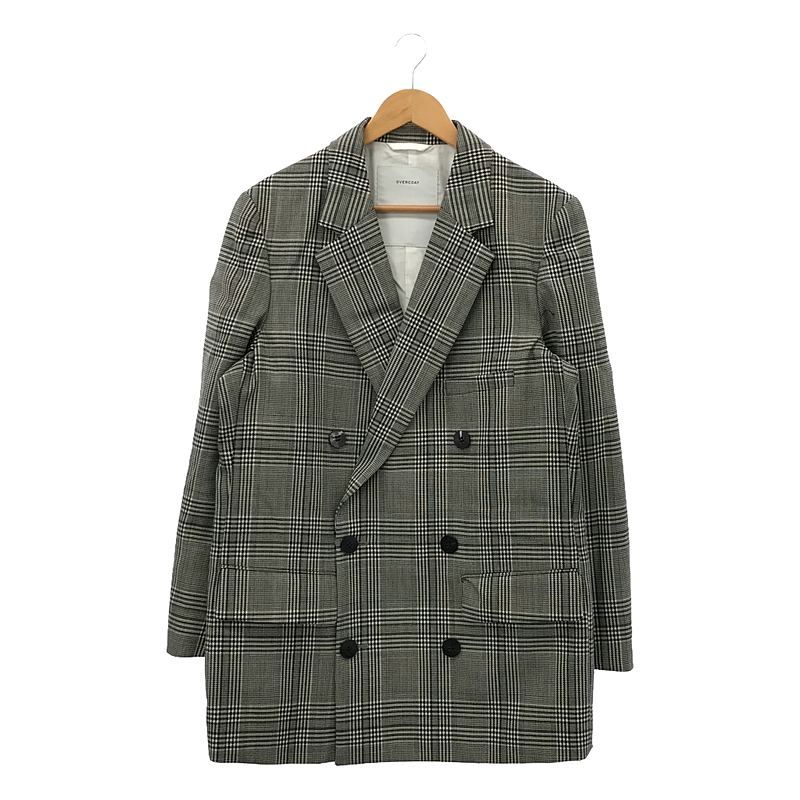 OVERCOAT / オーバーコート | 2021AW | ウール グレンチェック ダブル テーラードジャケット | 1 | グレー | メンズ OVERCOAT / オーバーコート | 2021AW | ウール グレンチェック ダブル