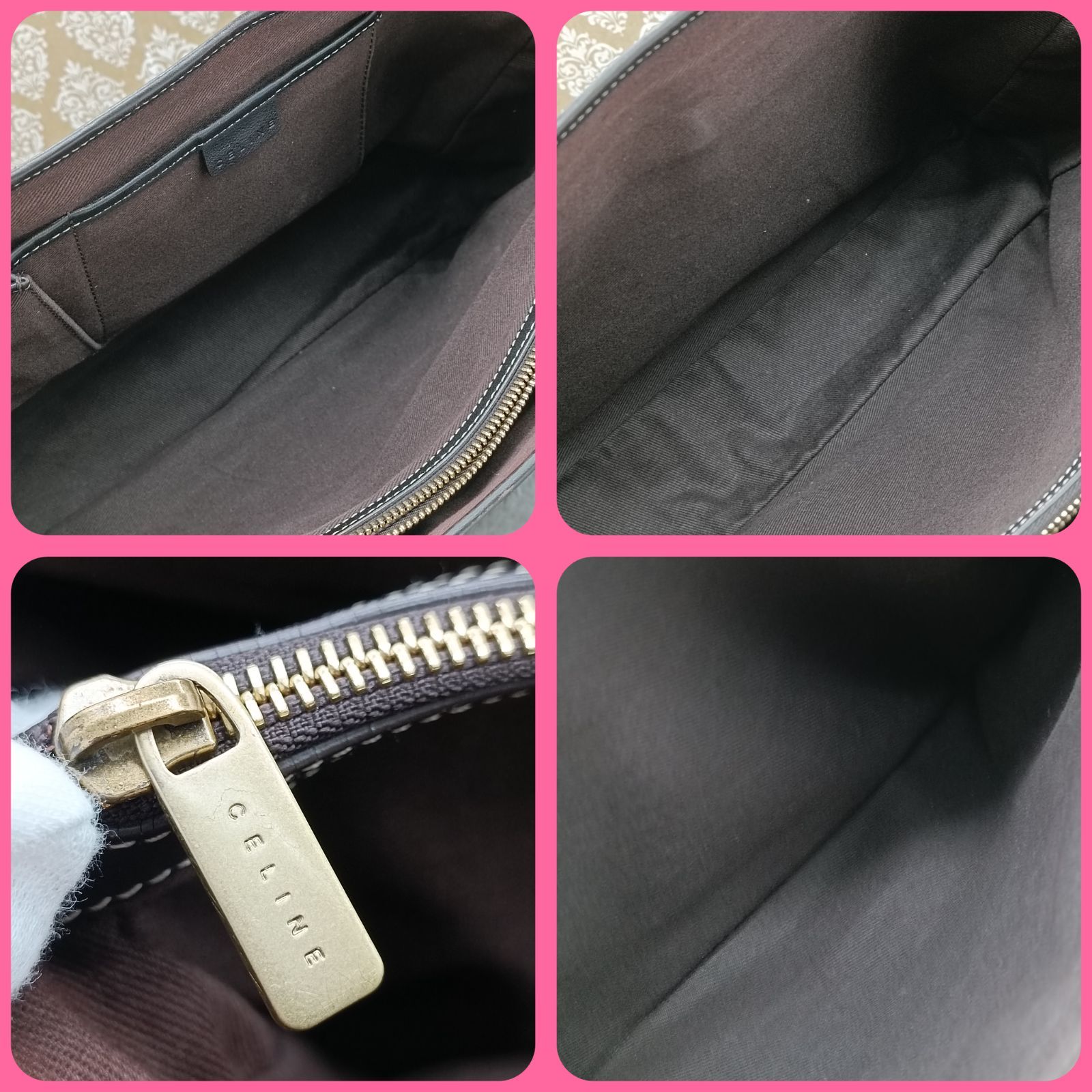 CELINE 》 セリーヌ ブギーバッグ ハンドバッグ ジャガード織 マカダム