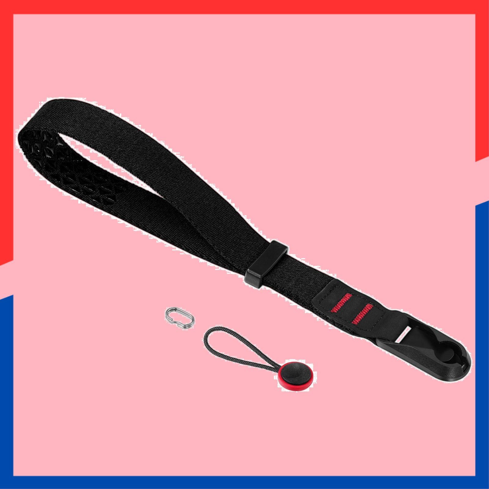 【在庫処分】[Cobby] リストストラップ 幅広タイプ 滑り止め アンカー設計 一眼レフ・ミラーレス用 落下防止 楕円リング付 12ヶ月 (ブラック)