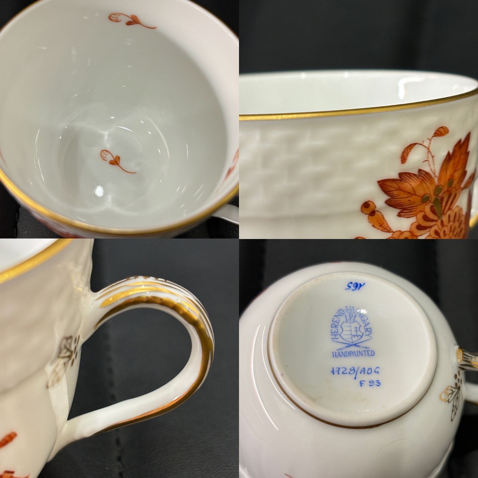 ΩNA2693 大人気！HEREND ヘレンド アポニーオレンジ カップ＆ソーサー