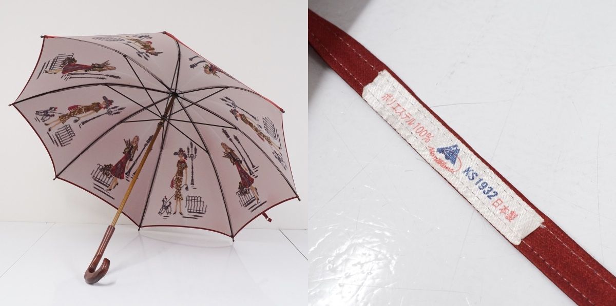 未使用　モンブランヤマグチ 高級傘　アート傘 高級傘 モンブランヤマグチ USED品 レッド 赤 ほぐし織 アート