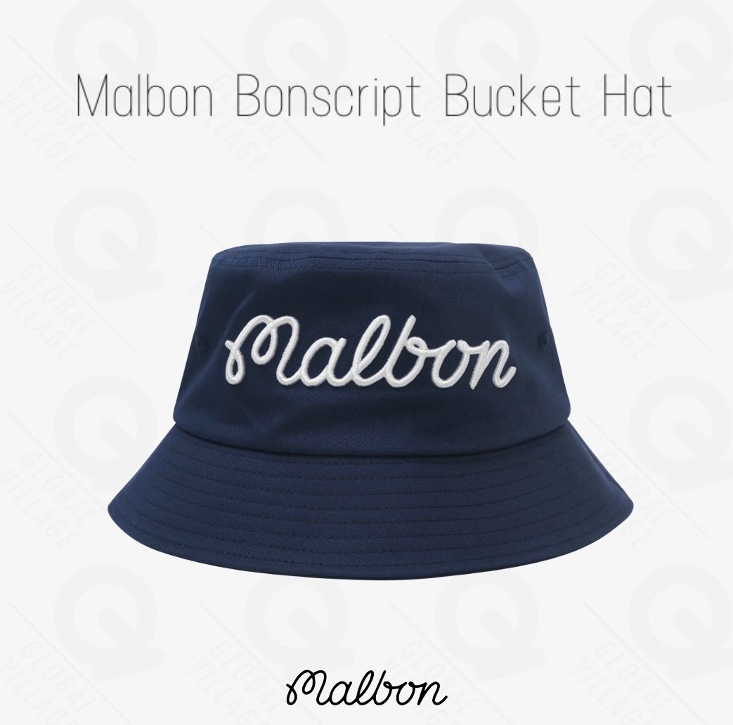 MALBON ♥ Malbon Script Water Proof Bucket Hat /追跡付 MALBON ♥ Malbon Script Water Proof Bucket Hat /追跡付