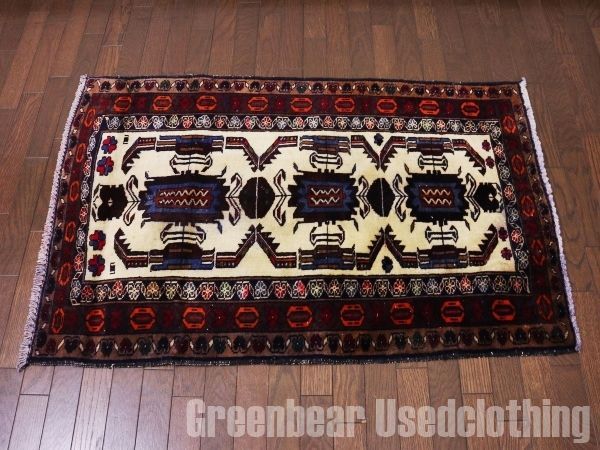RAGQ085 ビンテージトライバルラグ ウール絨毯 107cm×68cm RAGQ085 ビンテージトライバルラグ ウール絨毯 107cm×68cm