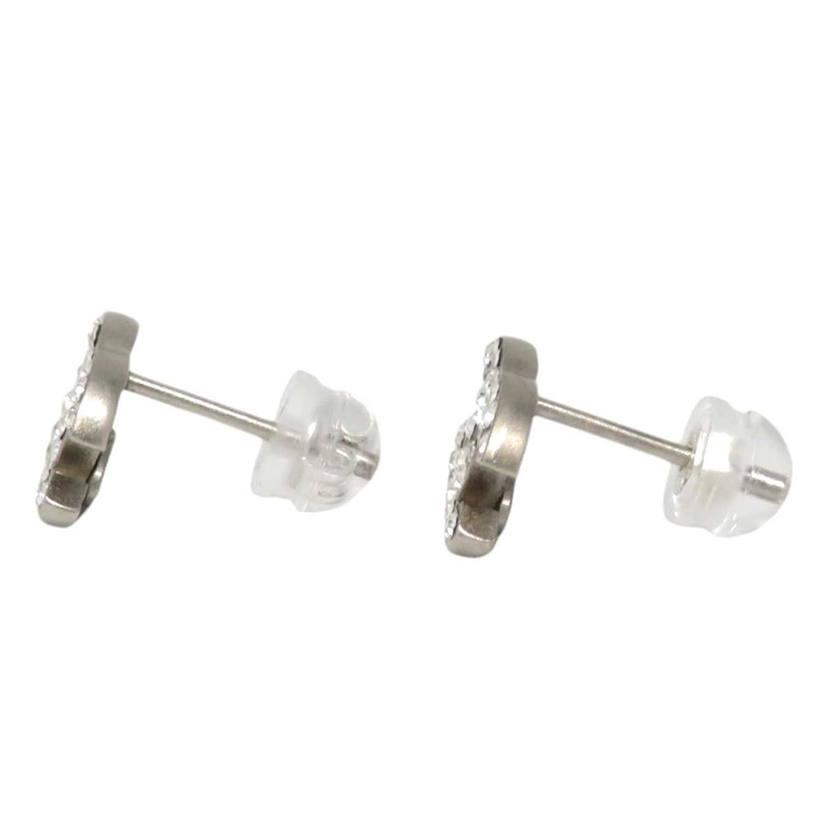 シャネル ココマーク ストラス スタッド ピアス メタル ストラス ユニ  