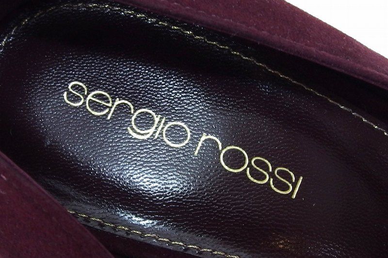 225395 Sergio Rossi セルジオロッシ ポインテッドトゥ スエード ヒール パンプス 約23 5ｃｍ 37 着痩せ効果 ハイヒール パンプス 