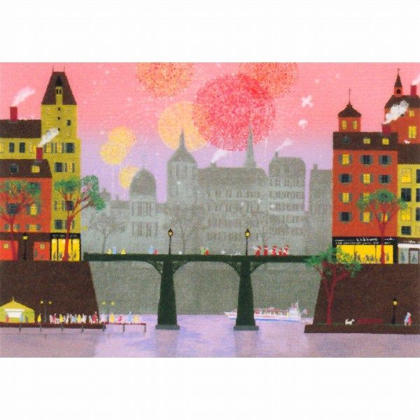 シルクスクリーン　花火　吉岡浩太郎作 吉岡浩太郎 『花火』 シルクスクリーン - 北海道画廊