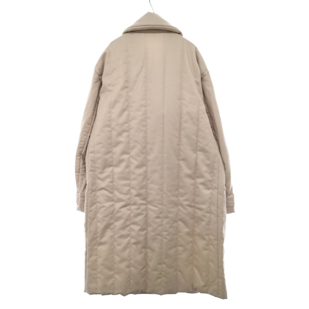 MATSUFUJI (マツフジ) Wool Stripe Quilted Double-Breasted Coat