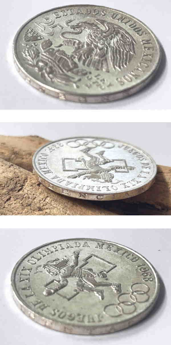 coin-68 メキシコ オリンピック記念銀貨 25 ペソ 1968年 コイン 銀72％ コンチョ クラフト材料 WWW_IBETON_RU