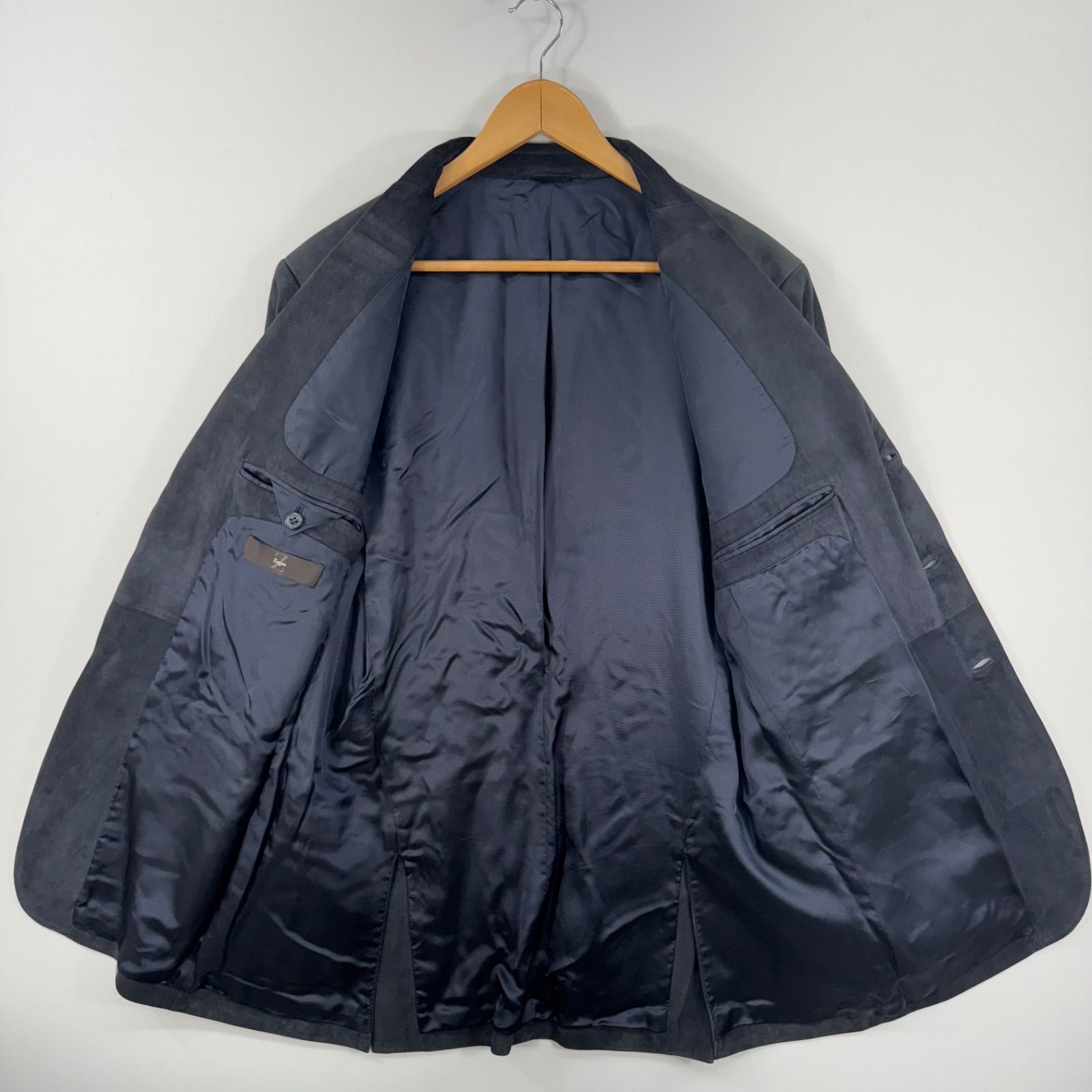 Zegna ゼニア 本革 レザー ジャケット スーツ テーラード メンズ 