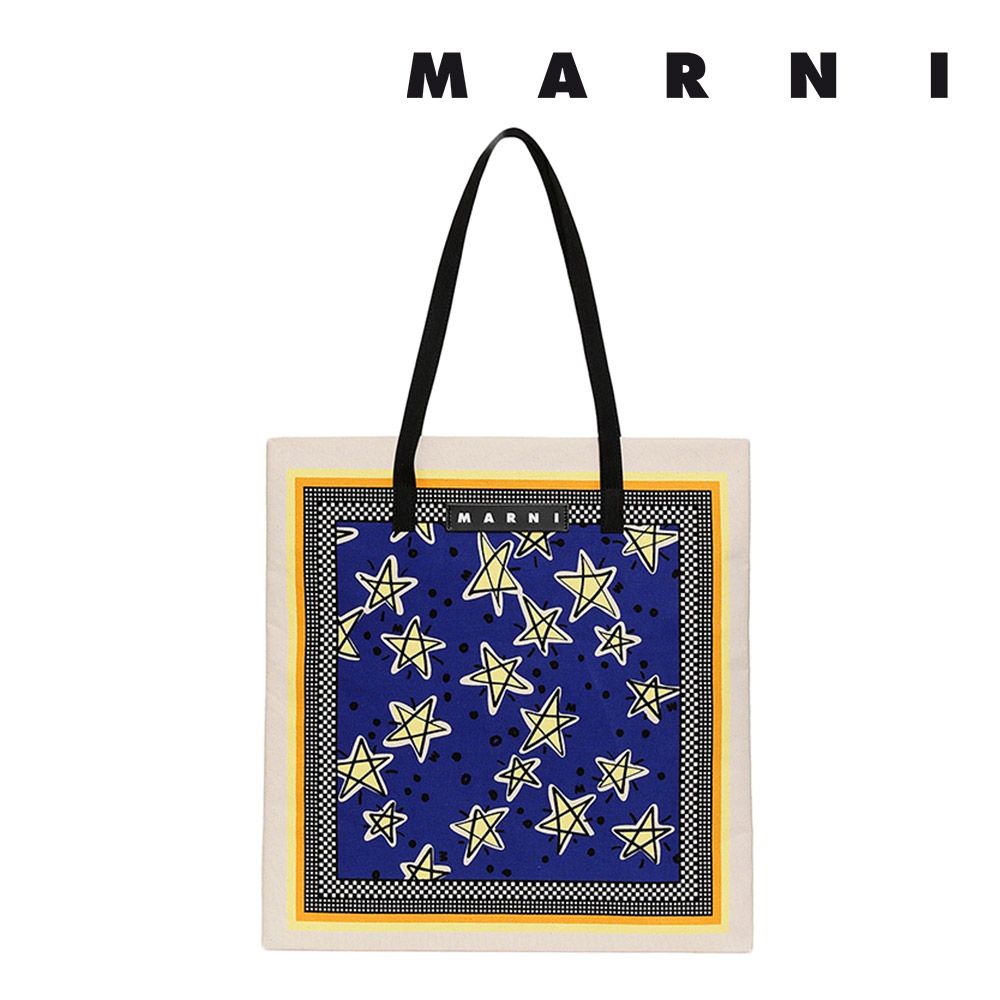 マルニ フラワー カフェ MARNI FLOWER CAFE レディース カバン コットンキャンバス製 めづらい バンダナ トート バッグ 【