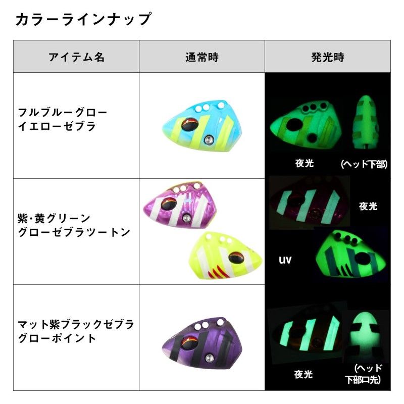 船タチウオテンヤSS AH替ヘッド 40号 マット紫ブラックゼブラ