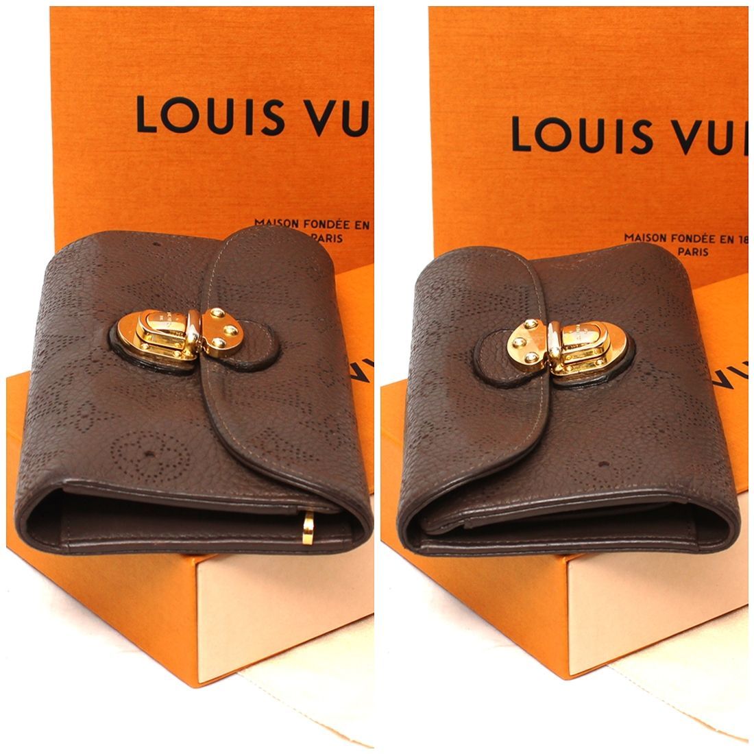 美品 ルイヴィトン LOUIS VUITTON モノグラム 三つ折り長財布 マヒナ ポルトフォイユアメリア M58125 アカジュー メンズ レディース  m321 - メルカリ