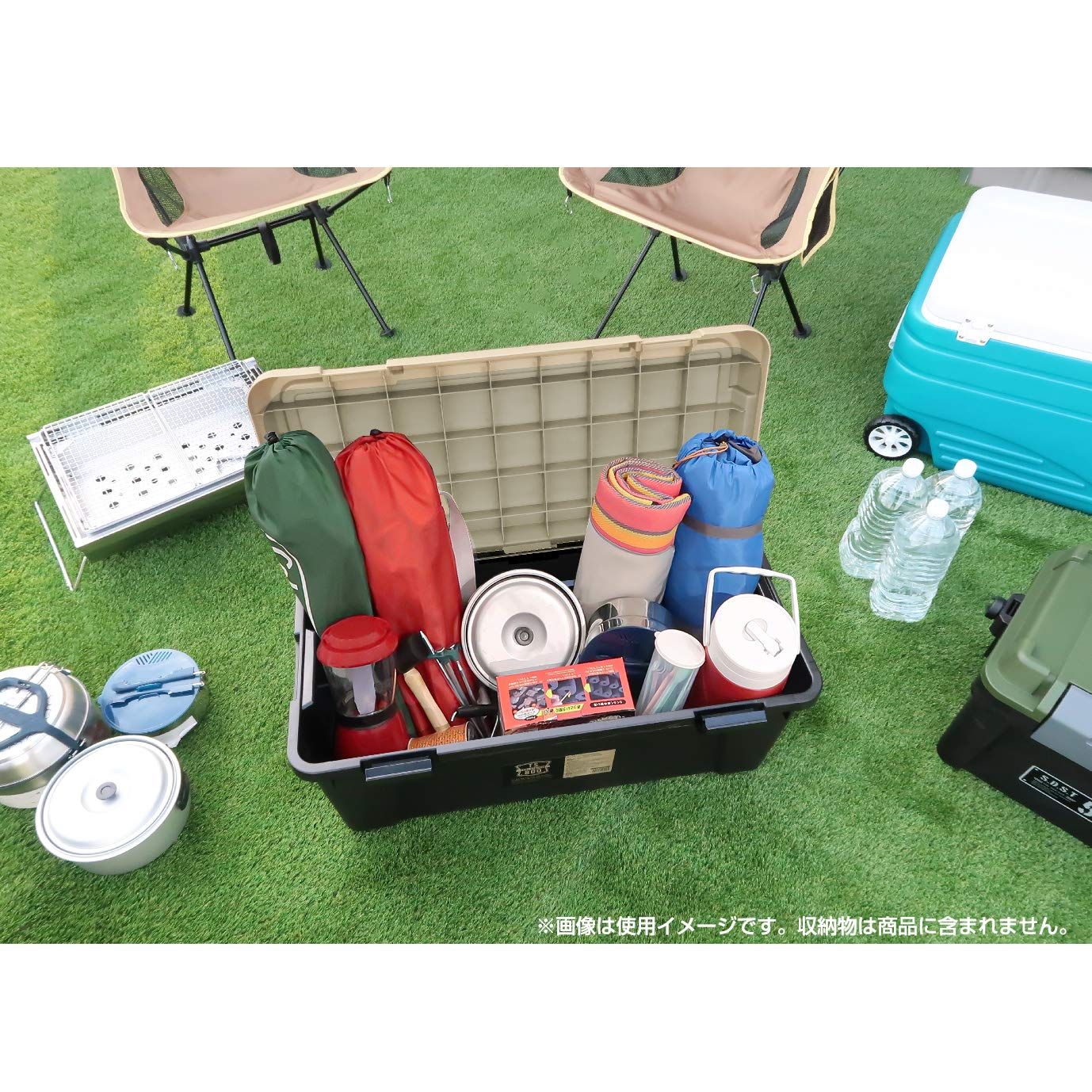 JEJアステージ 収納ボックス アウトドア キャンプ 踏台 耐荷重80kg 車載 積み重ね Sシリーズ ツールストッカー800S サンドベージュ 幅80×奥行38×高さ33cm 4個セット