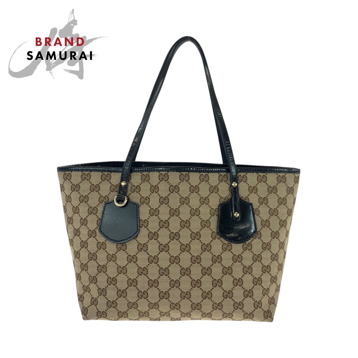 GUCCI グッチ ベージュ ブラック ゴールド金具 GGキャンバス