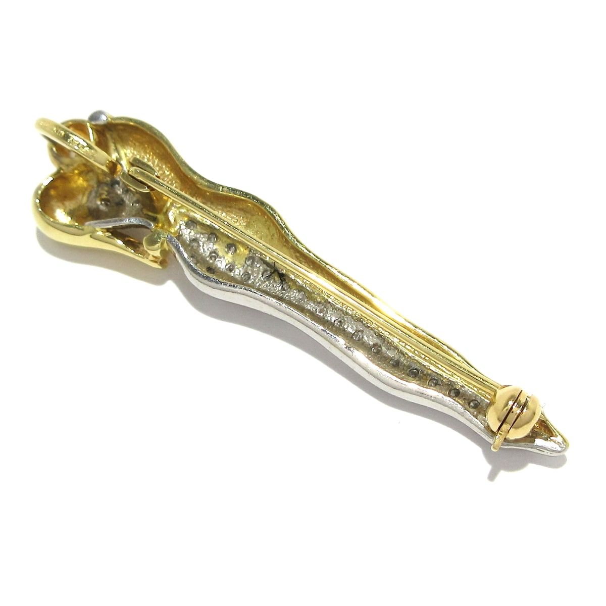 Unbranded ノーブランド ブローチ K18YG×Pt900×ダイヤモンド 総重量 8.0g D0.28刻印